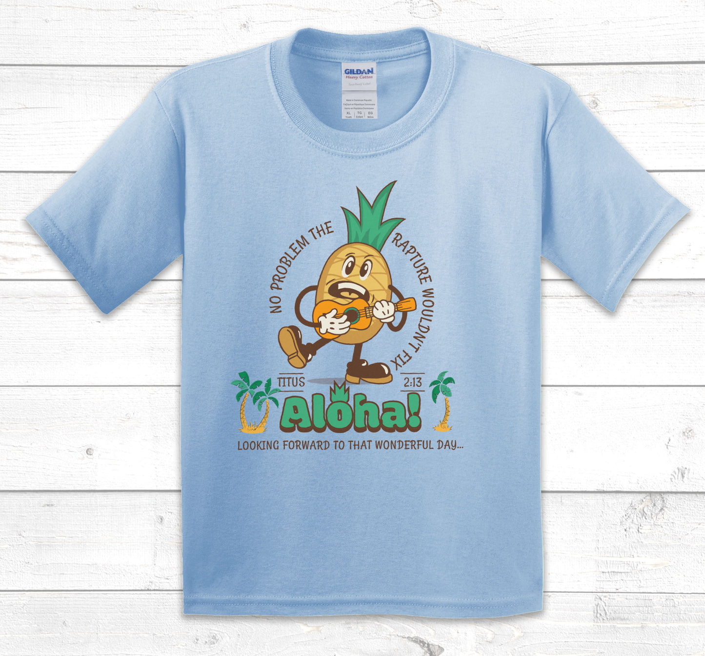 No Problem The Rapture Wouldn't Fix kids t-shirt in Light Blue