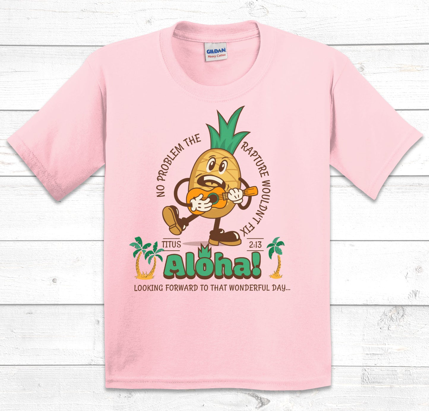 No Problem The Rapture Wouldn't Fix kids t-shirt in Light Pink