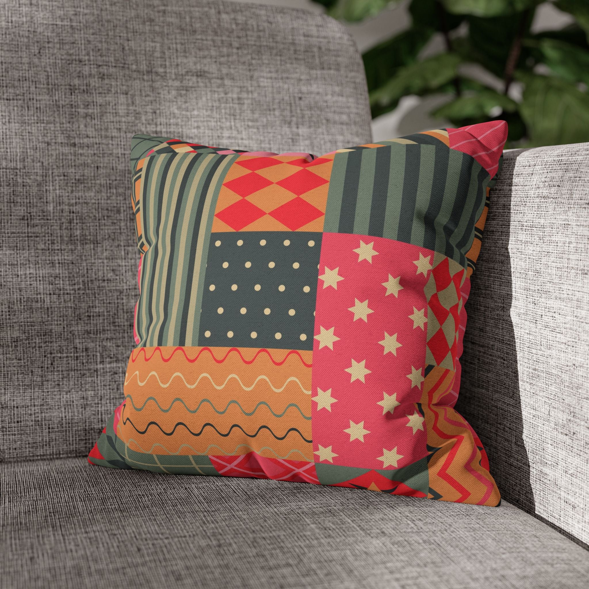 Geometric Square Christmas Pillowcase