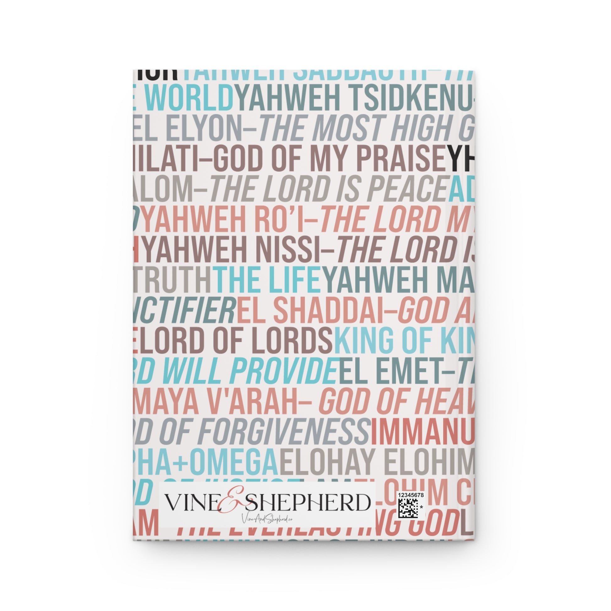 The Names of God all-over printed hardcover journal notebook