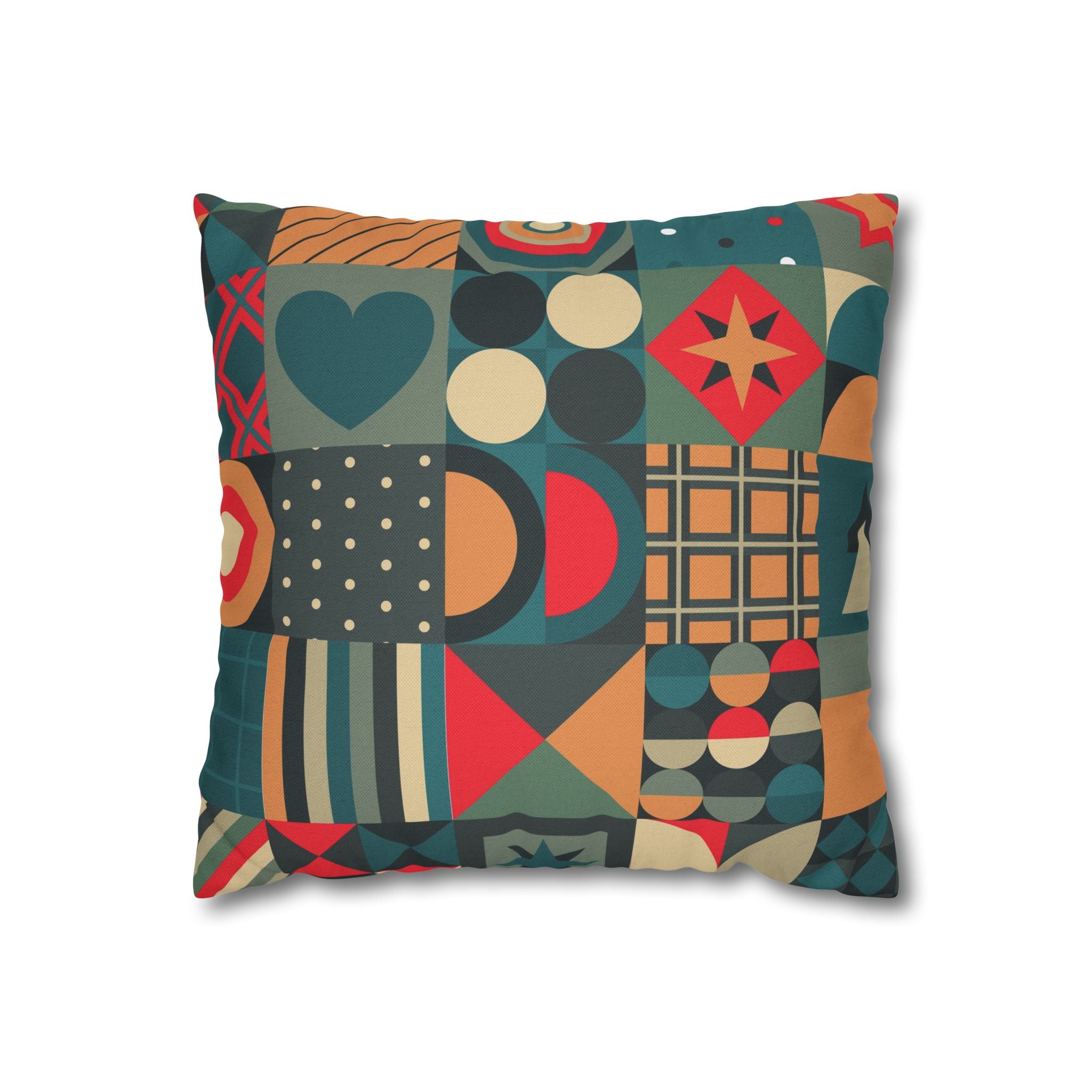 Pillowcase Geometric Christmas Design Blue Orange