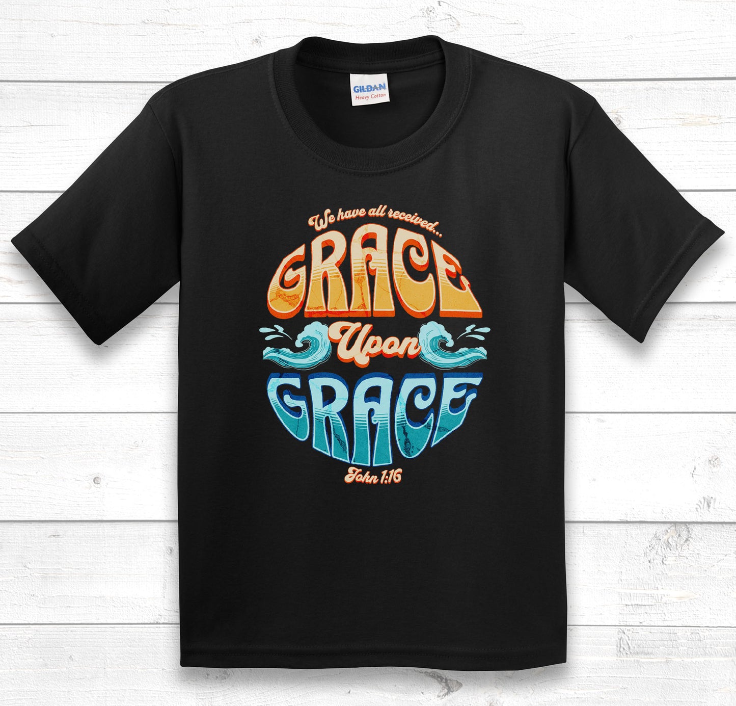 Grace Upon Grace kids t-shirt in Black