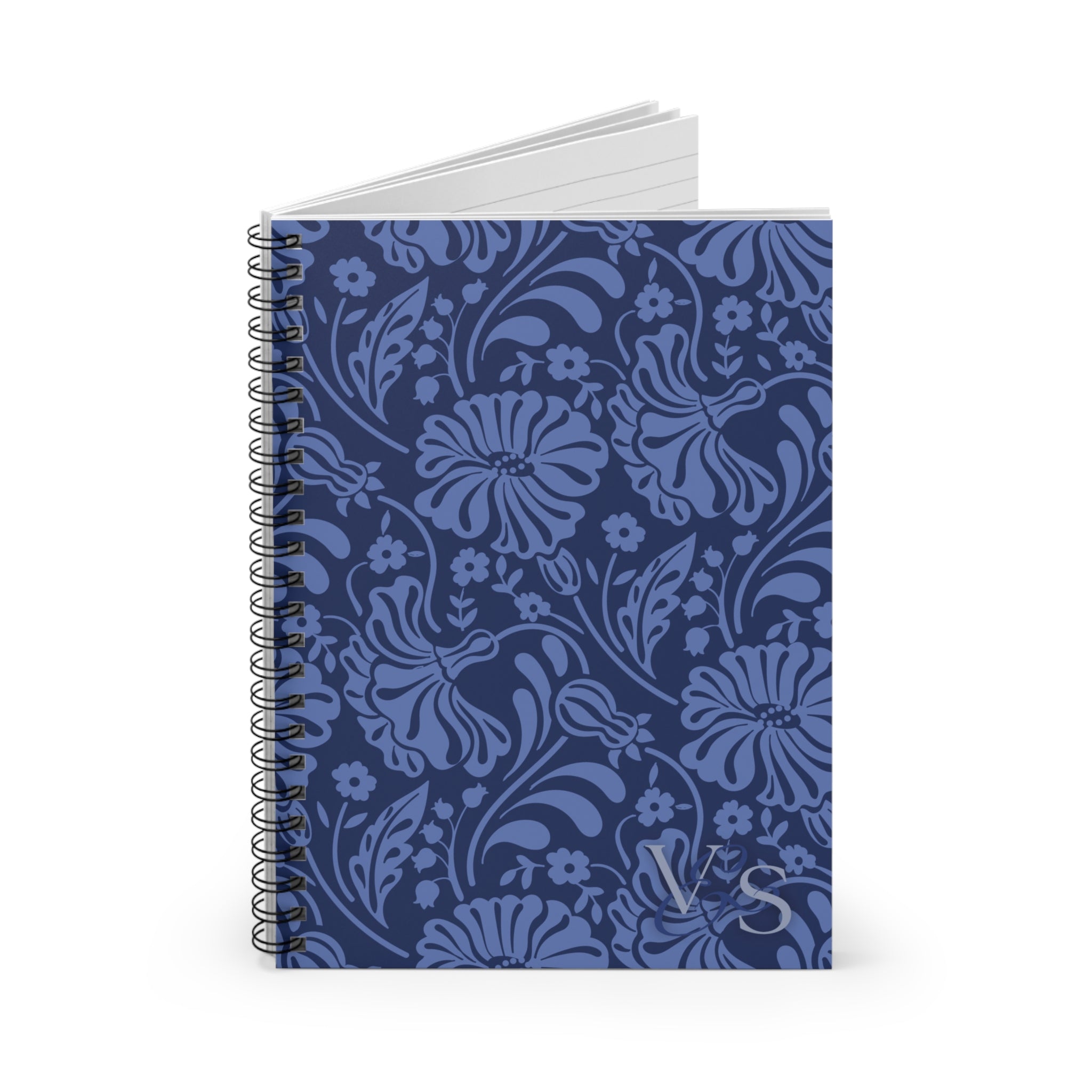 Blue and White Bohemian Spiral 6" × 8" Journal 118 pages