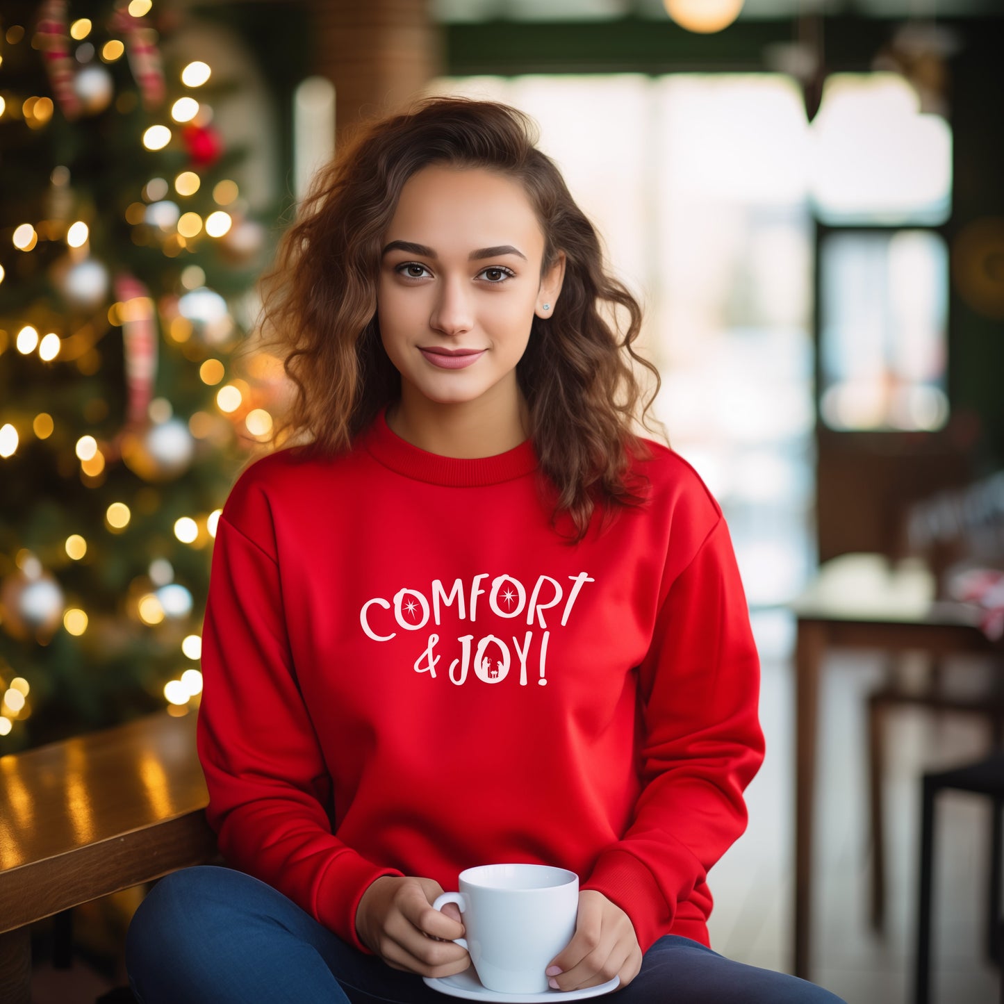 Comfort & Joy Sweatshirt in red