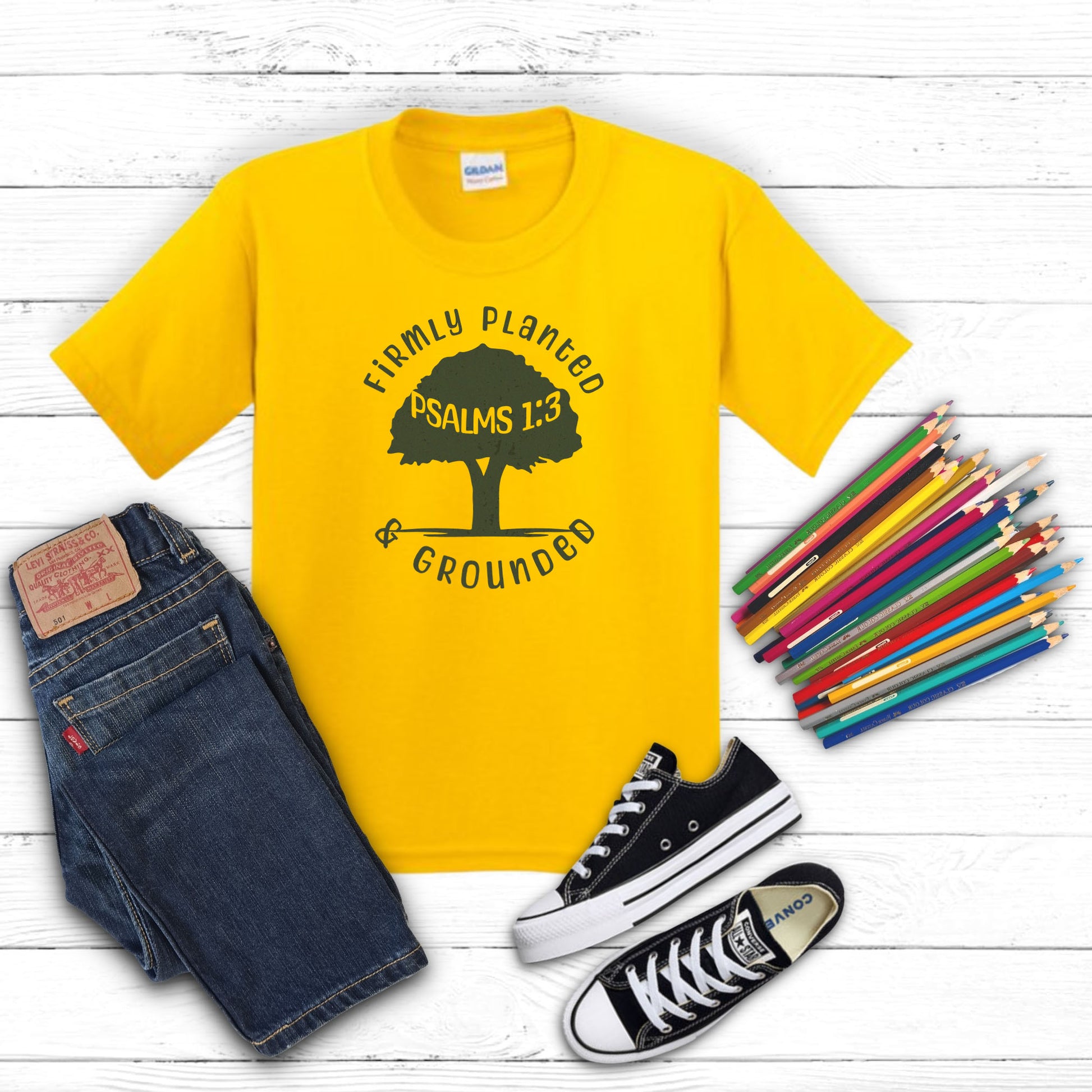 Firmly Planted kids t-shirt in Daisy