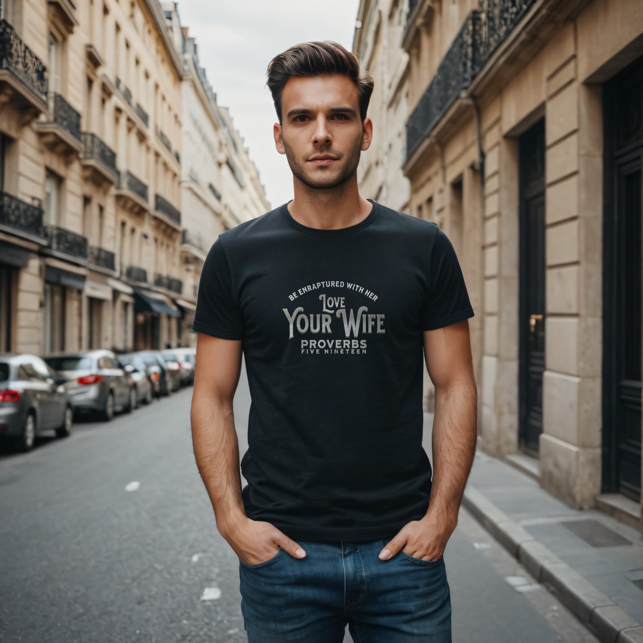 Love Your Wife t-shirt in vintage black