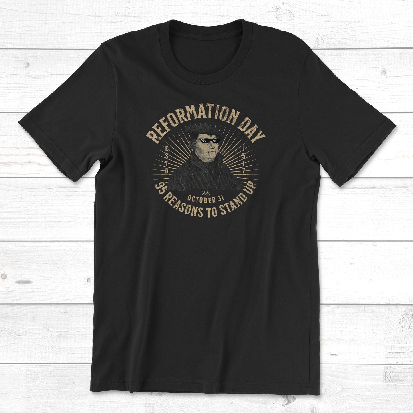 Reformation Day Martin Luther t-shirt in vintage black