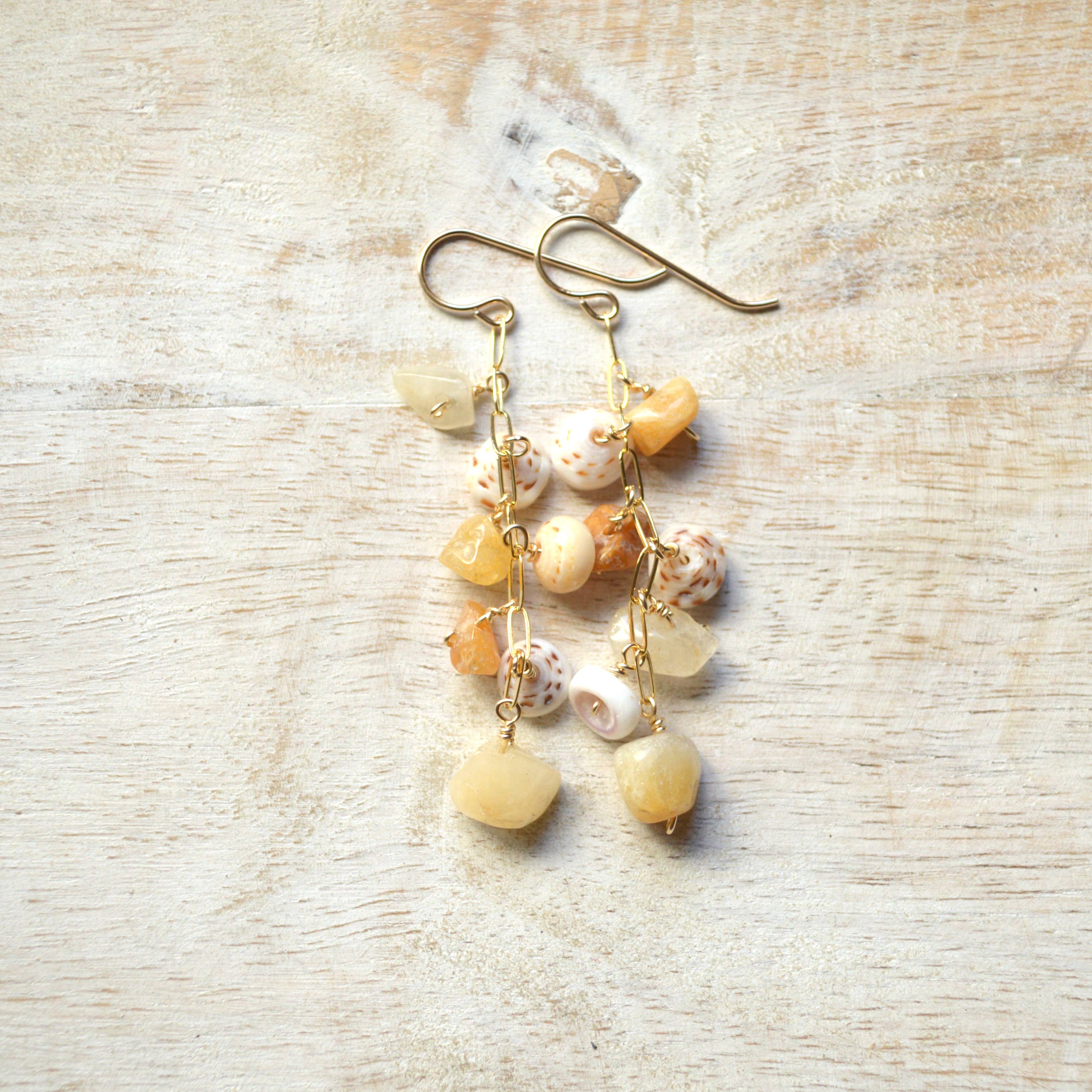 Puka Shell Aventurine Earrings